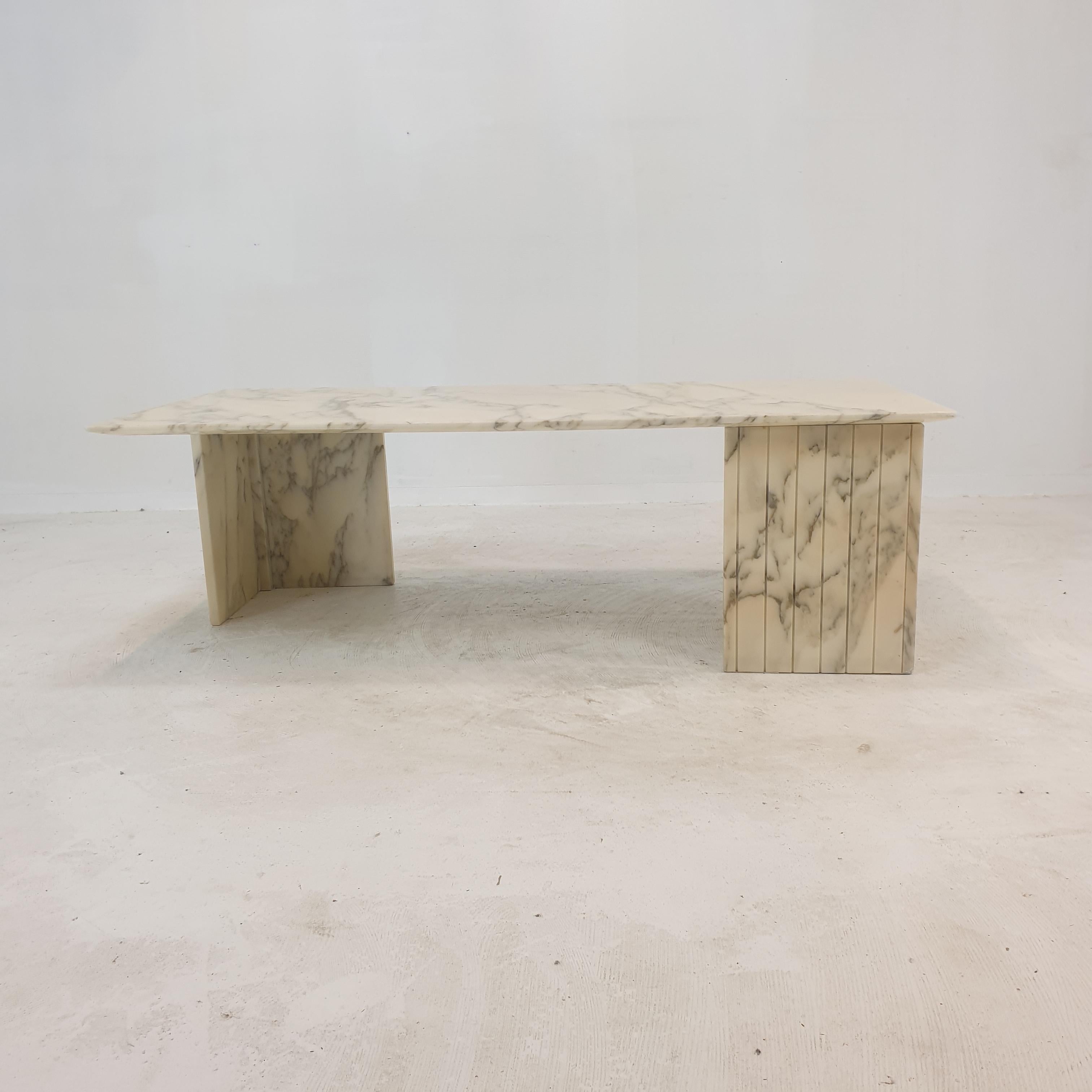 Hand-Crafted Italian Marble Coffee Table, 1970s For Sale