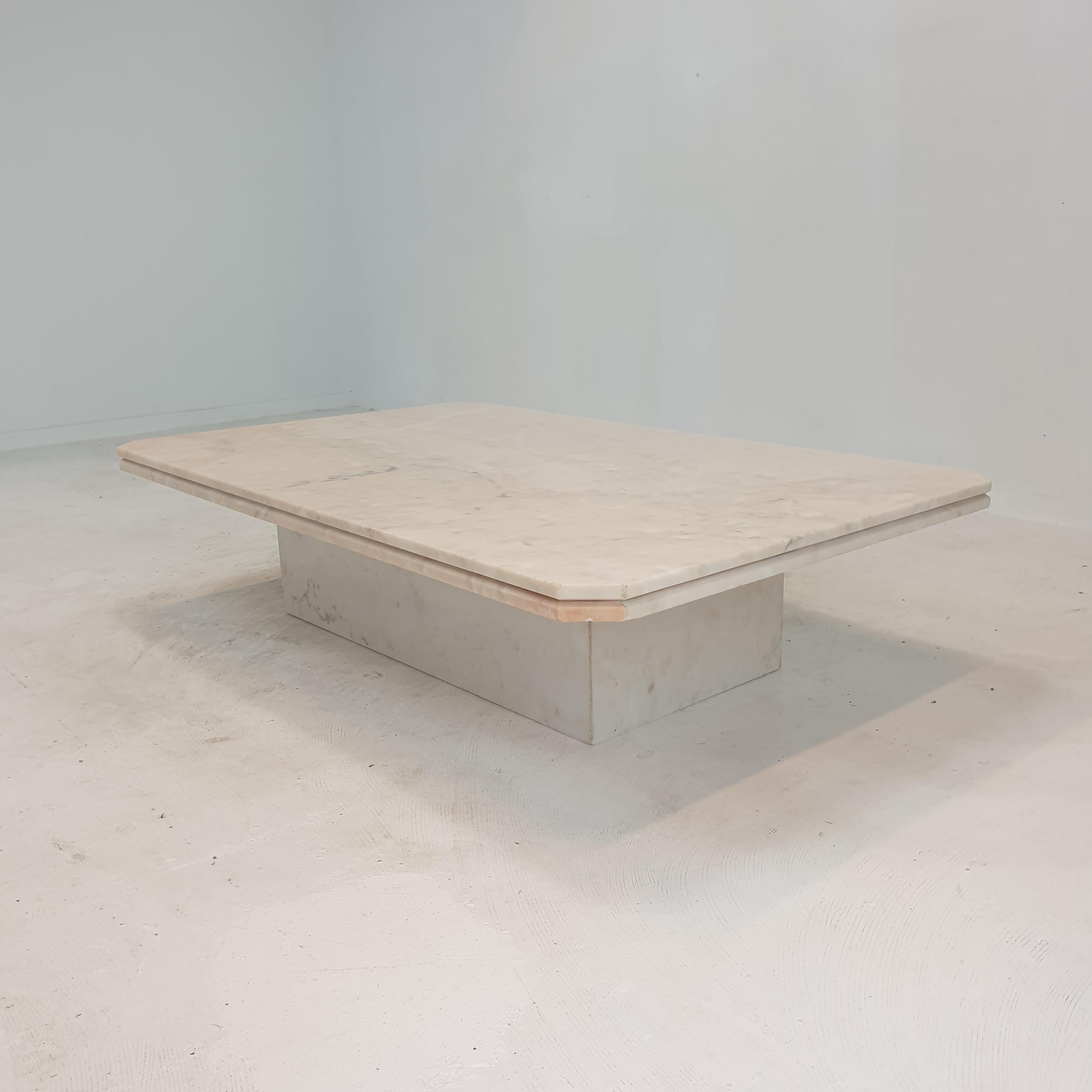 Late 20th Century Italian Marble Coffee Table, 1970's For Sale