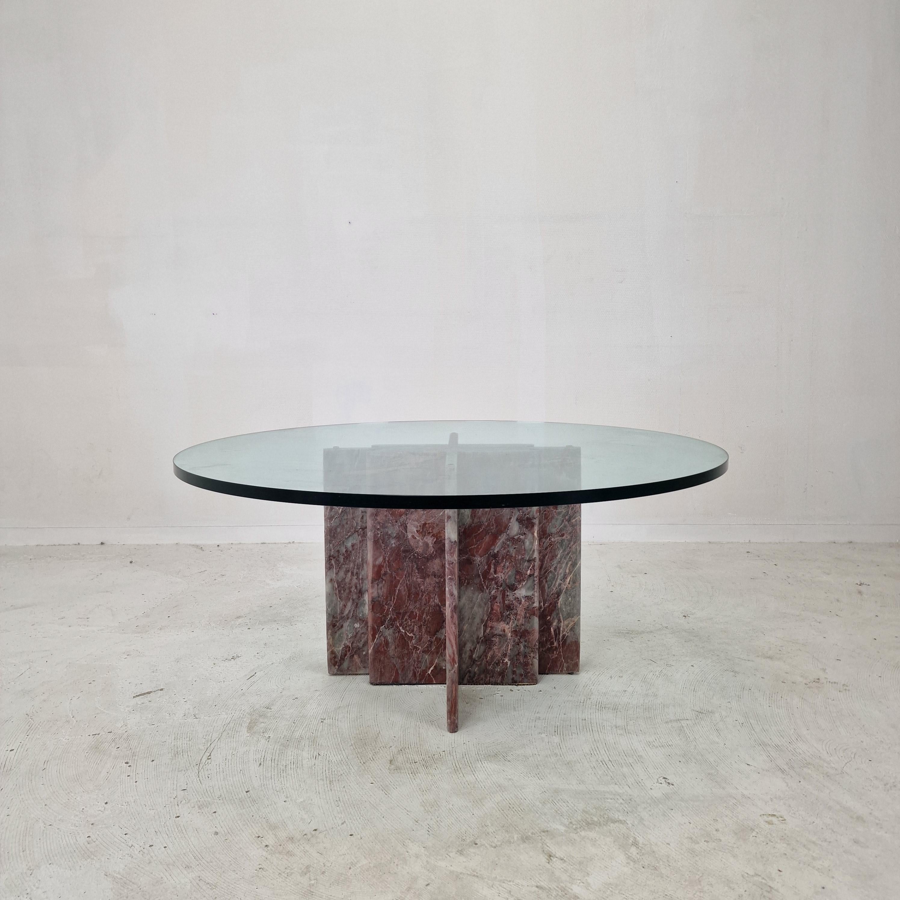 Mid-Century Modern Italian Marble Coffee Table, 1980's For Sale