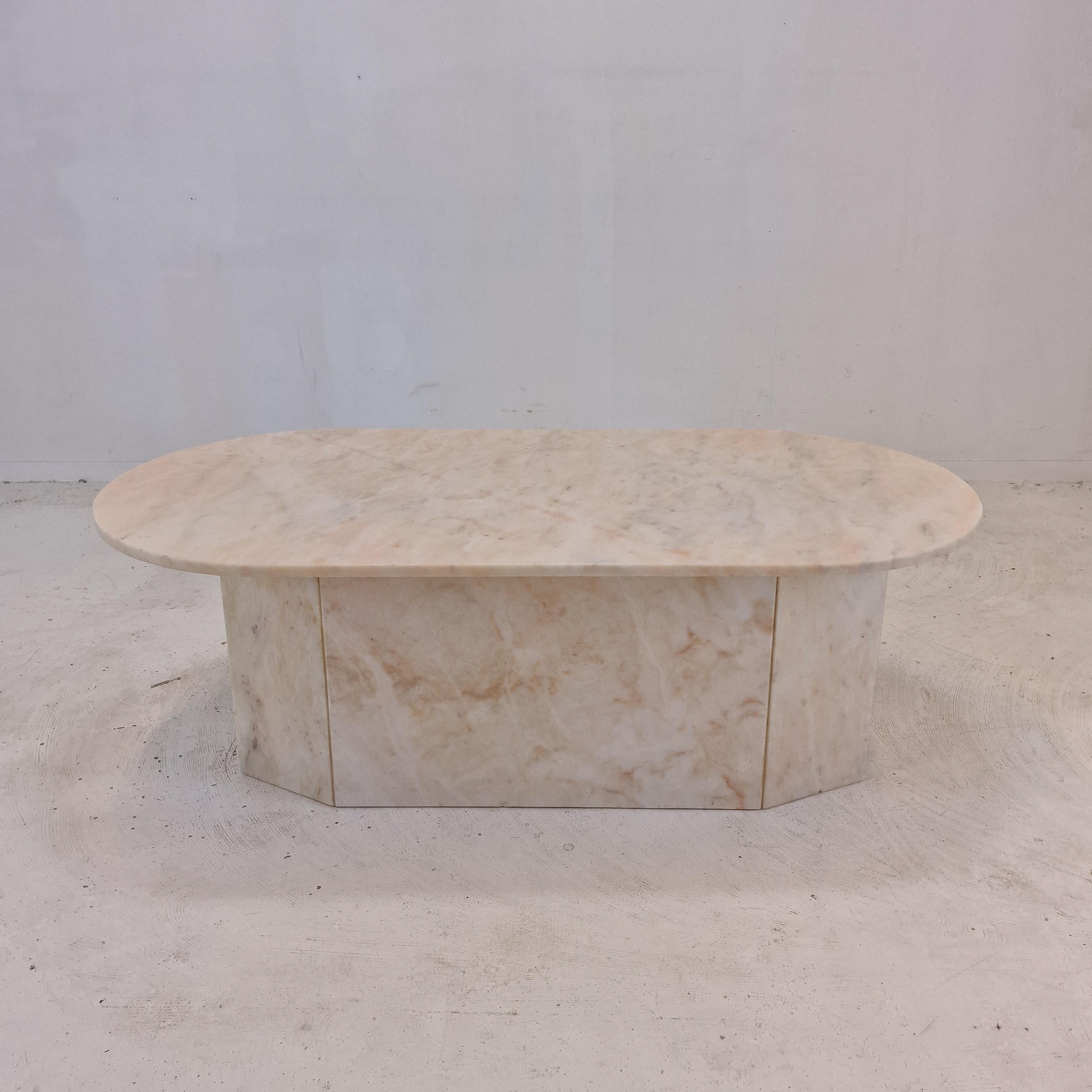Mid-Century Modern Italian Marble Coffee Table, 1980s For Sale