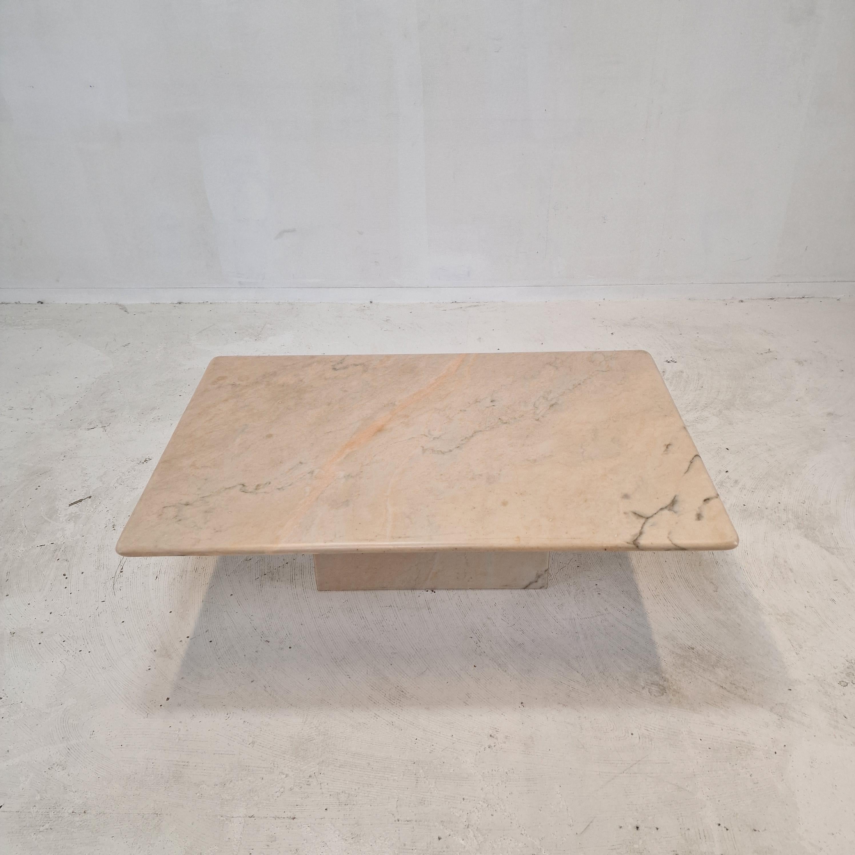 Hand-Crafted Italian Marble Coffee Table, 1980s For Sale