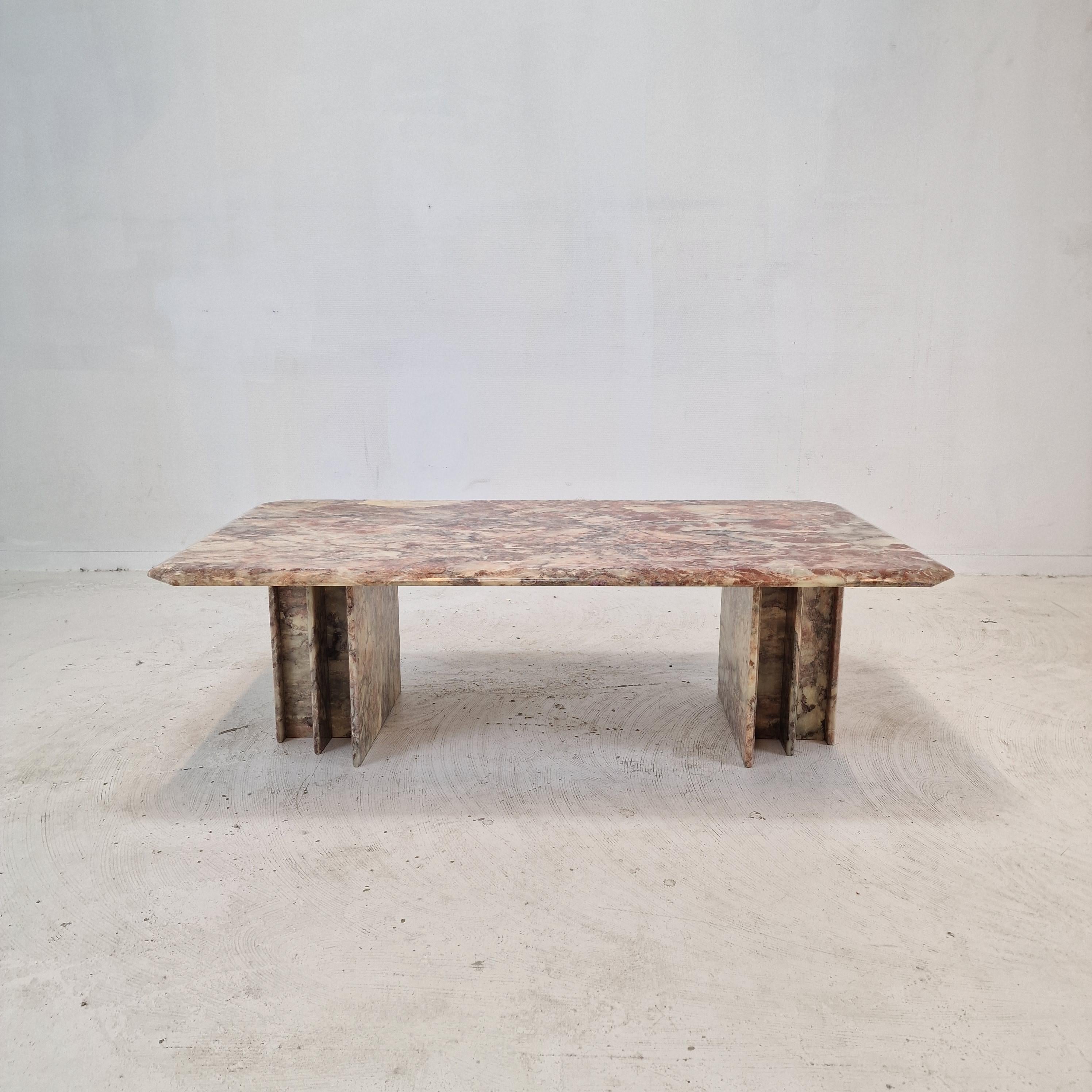 Late 20th Century Italian Marble Coffee Table, 1980s For Sale