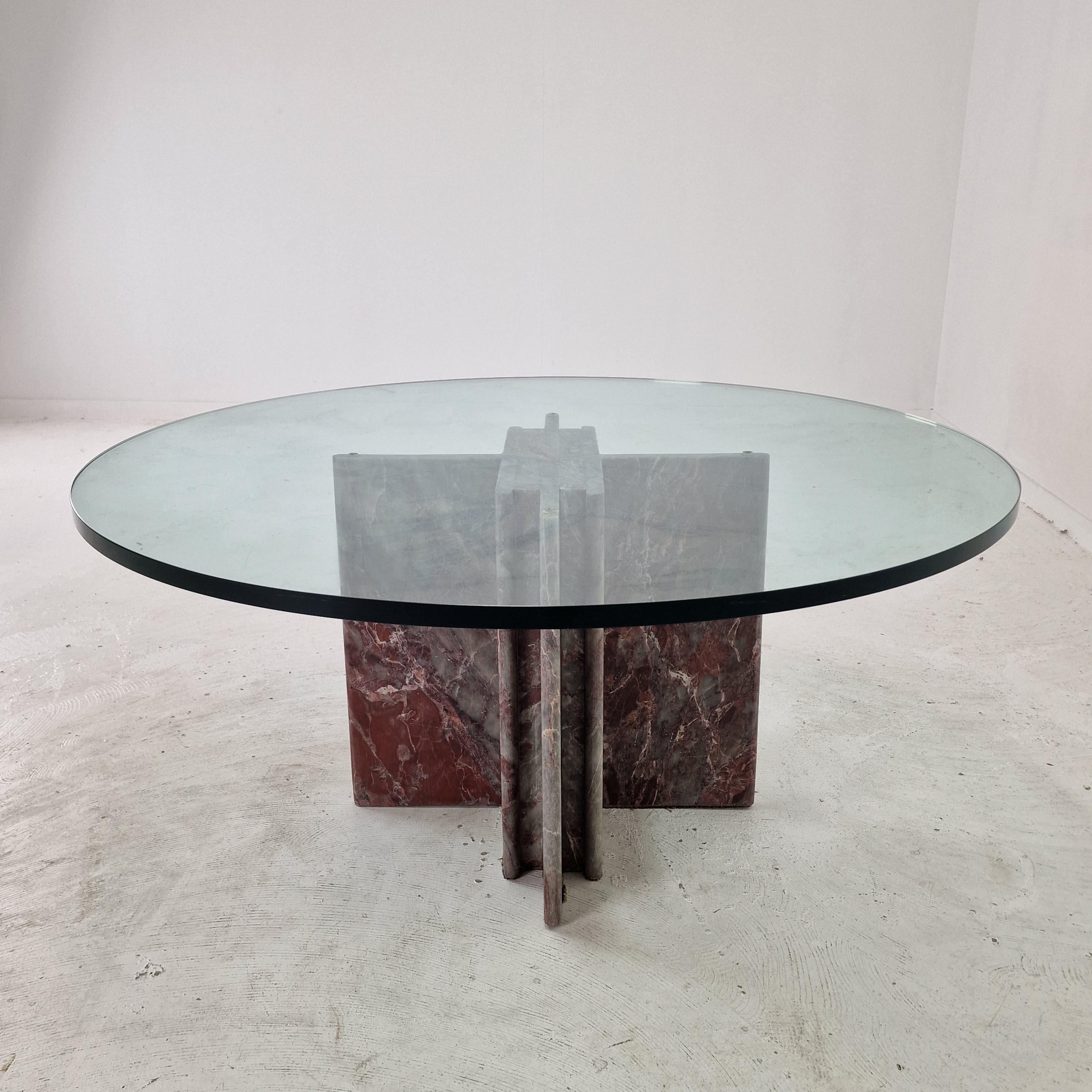 Italian Marble Coffee Table, 1980's For Sale 3