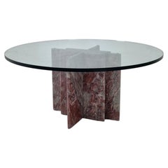 Table basse italienne en marbre, années 1980