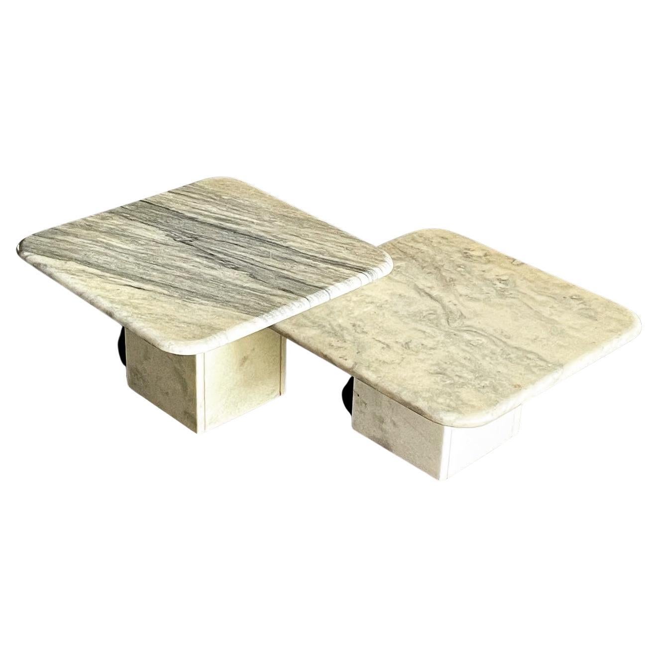 Italian Marble Coffee Tables, 1960s, Set of 2