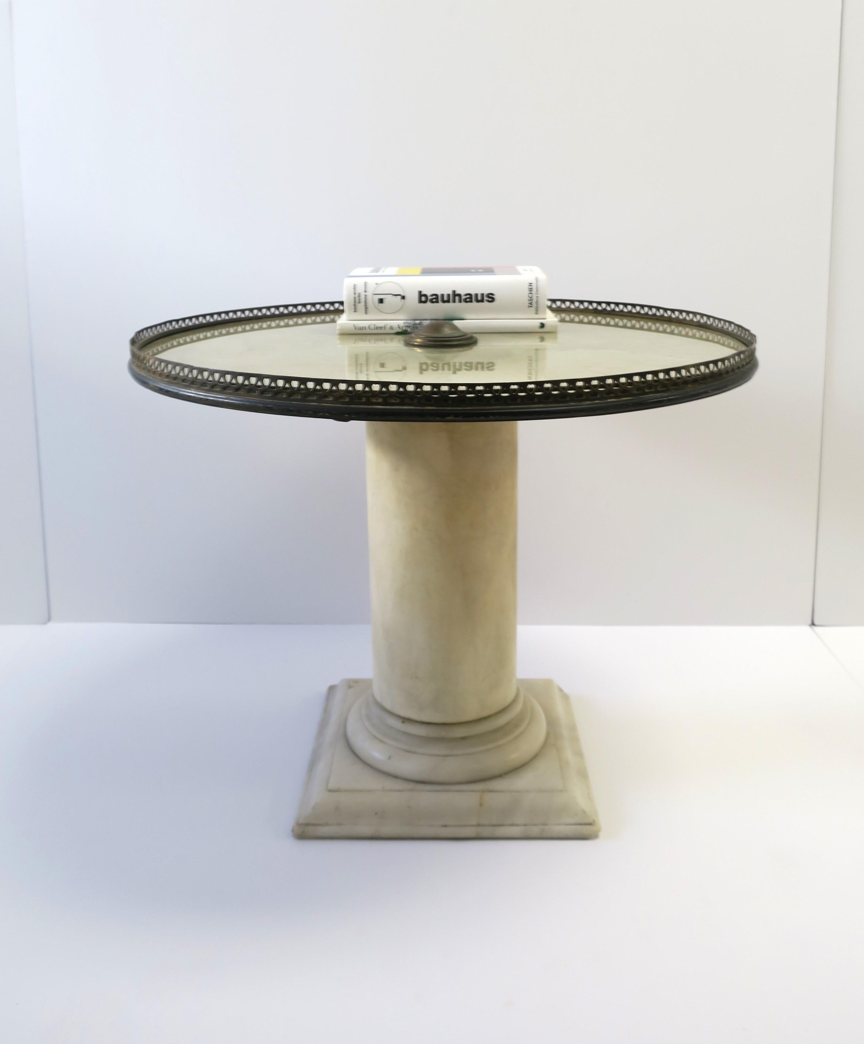 Italian Marble Neoclassical Style Column Side Drinks Cocktail Table 5