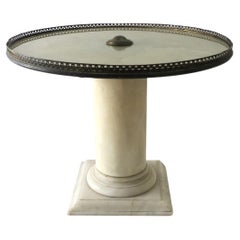 Italian Marble Neoclassical Style Column Side Drinks Cocktail Table
