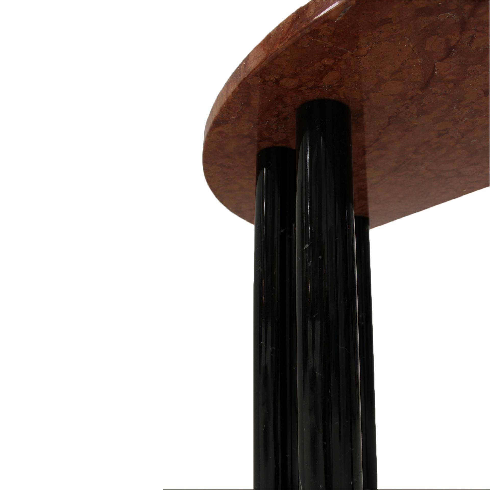Mid Century Modern Rare Marble Demilune Console Table by Ettore Sottsass 1