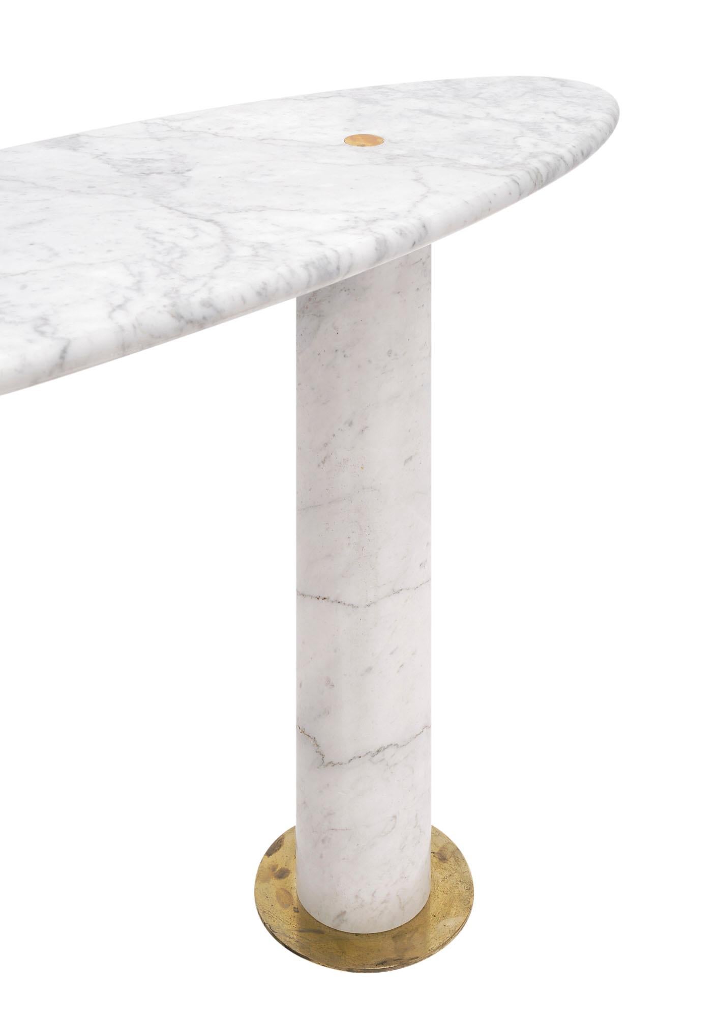 Italian Marble Console Table In Distressed Condition In Austin, TX