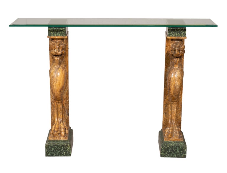 Italian Marble Console Table For Sale at 1stDibs