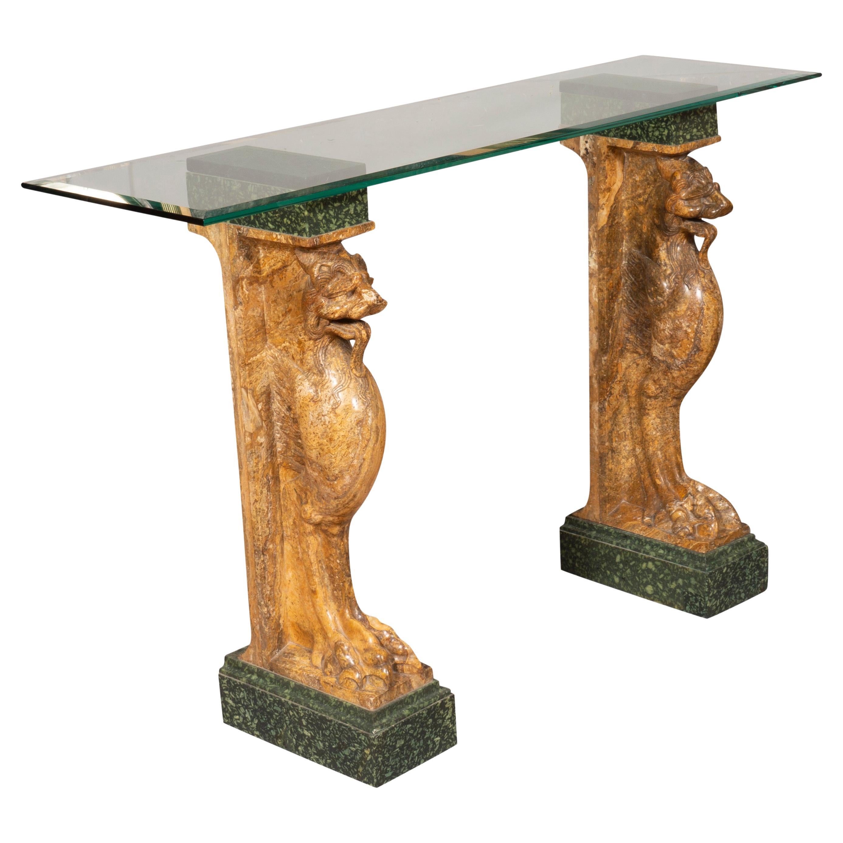 Italian Marble Console Table For Sale
