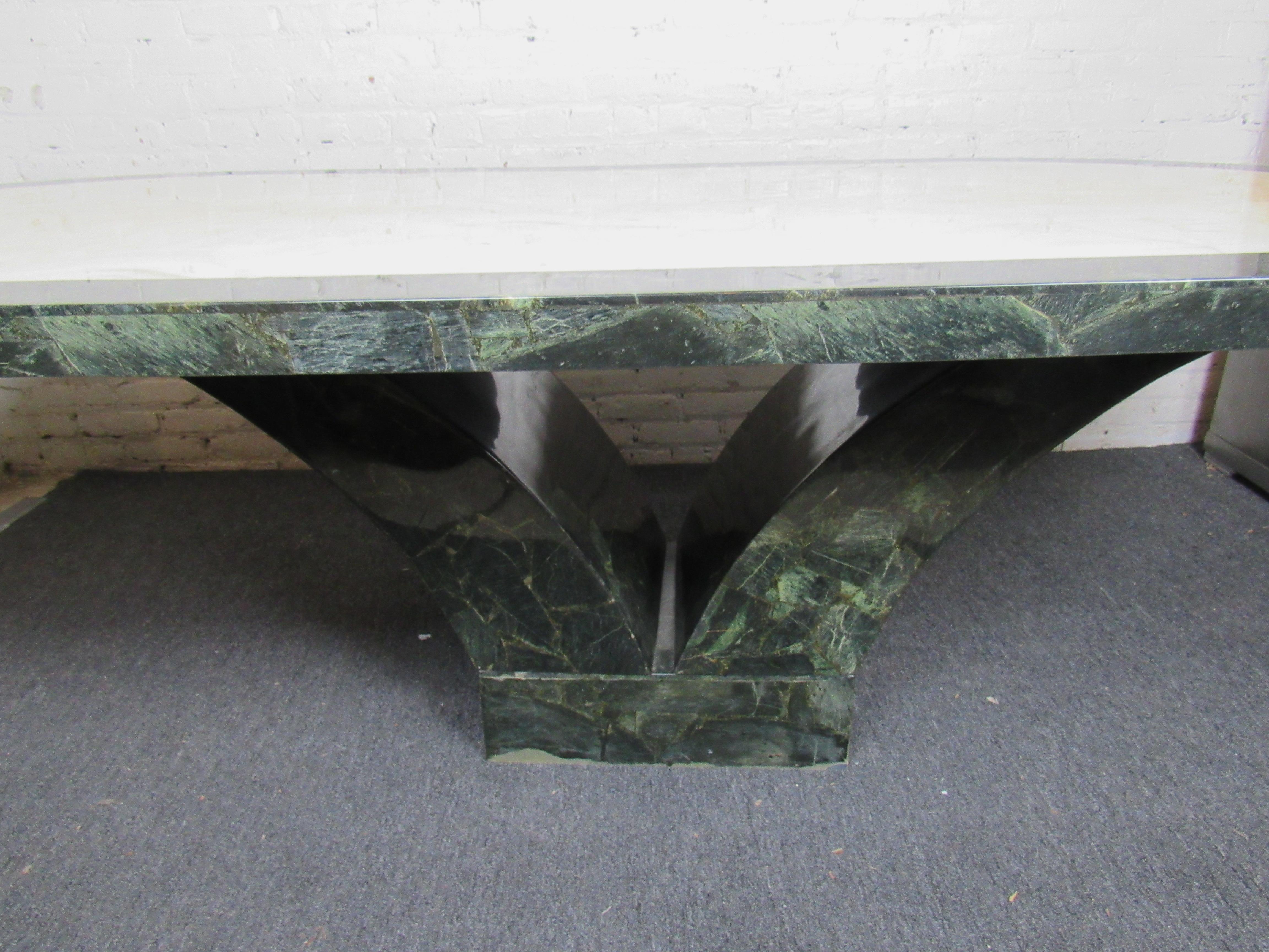 20th Century Mid-Century Marble Racetrack Dining Table by Muller's Onix of Mexico For Sale