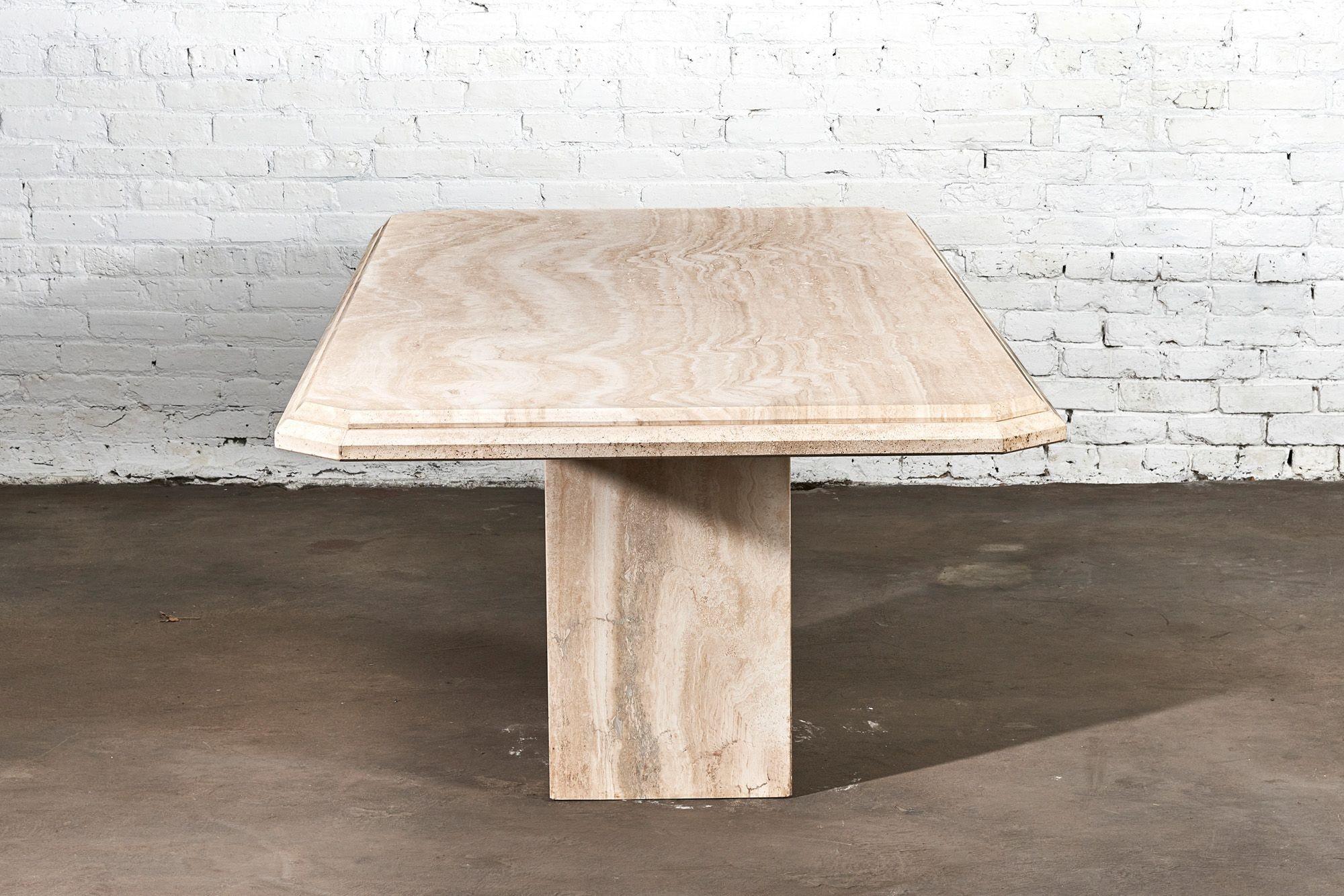 Late 20th Century Italian Marble Dining Table, Stone International 1970 For Sale