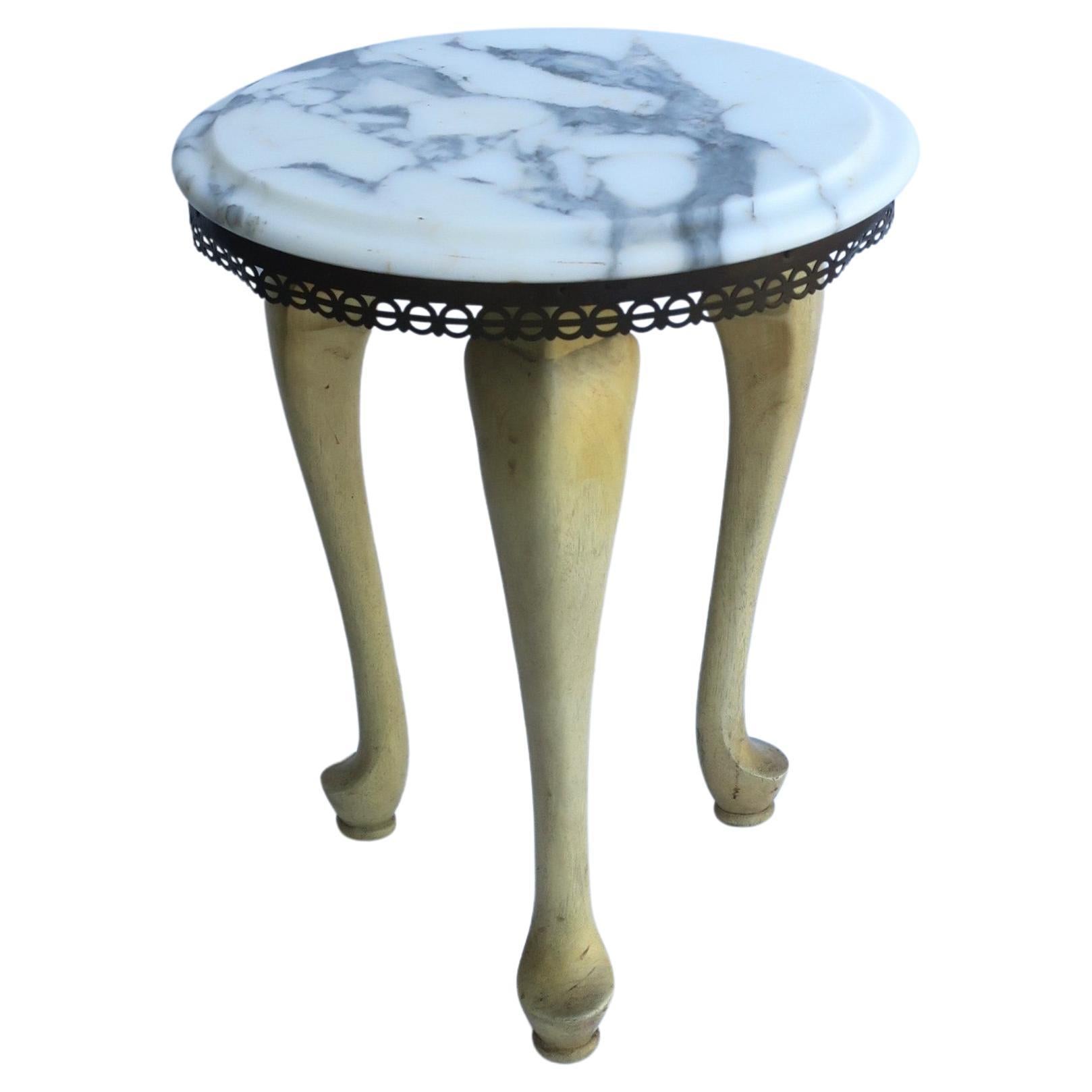 Italian Marble Drinks Table For Sale