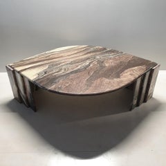 Italian Marble Eye Shaped Coffee Table, 1970s