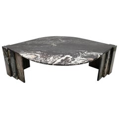Italian Marble Eye Shaped Coffee Table, 1970s