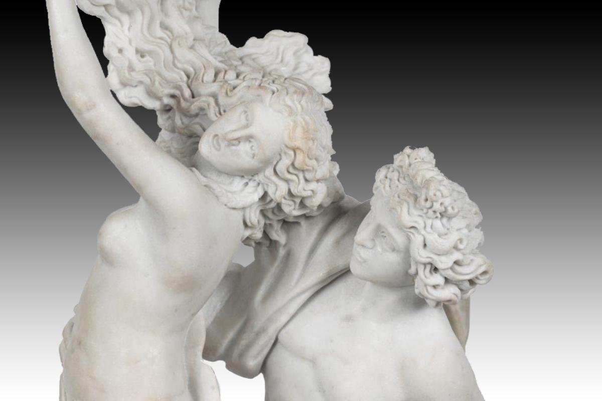 20th Century Italian Marble Figural Group For Sale