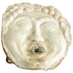 Italienische Brunnenmaske aus italienischem Marmor, um 1840