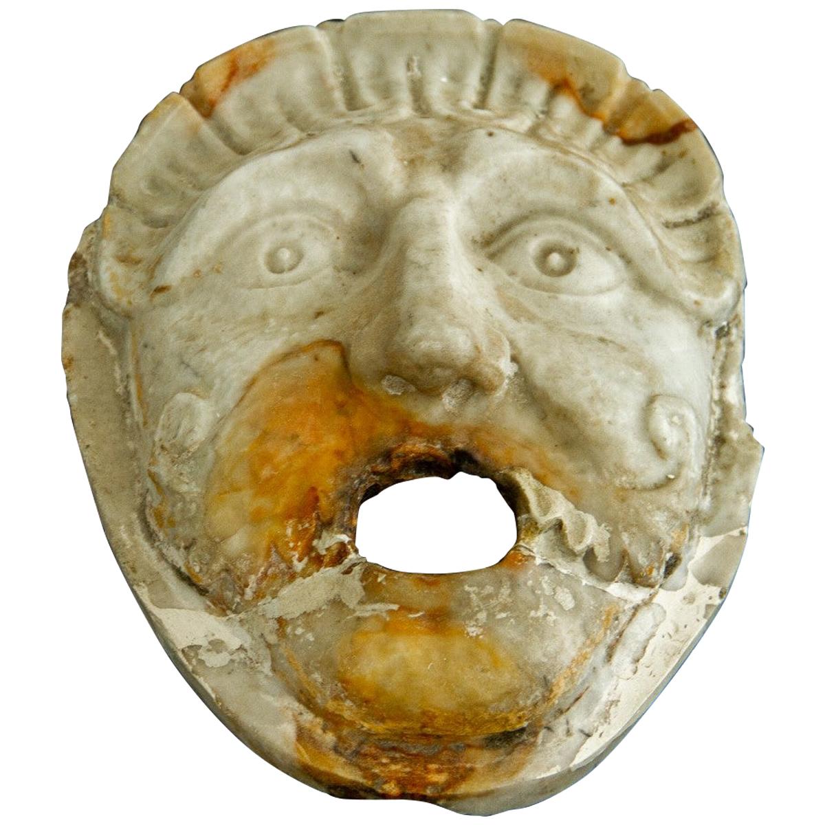 Italian Marble Fountain Mask, circa 1840