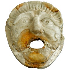 Italian Marble Fountain Mask, circa 1840