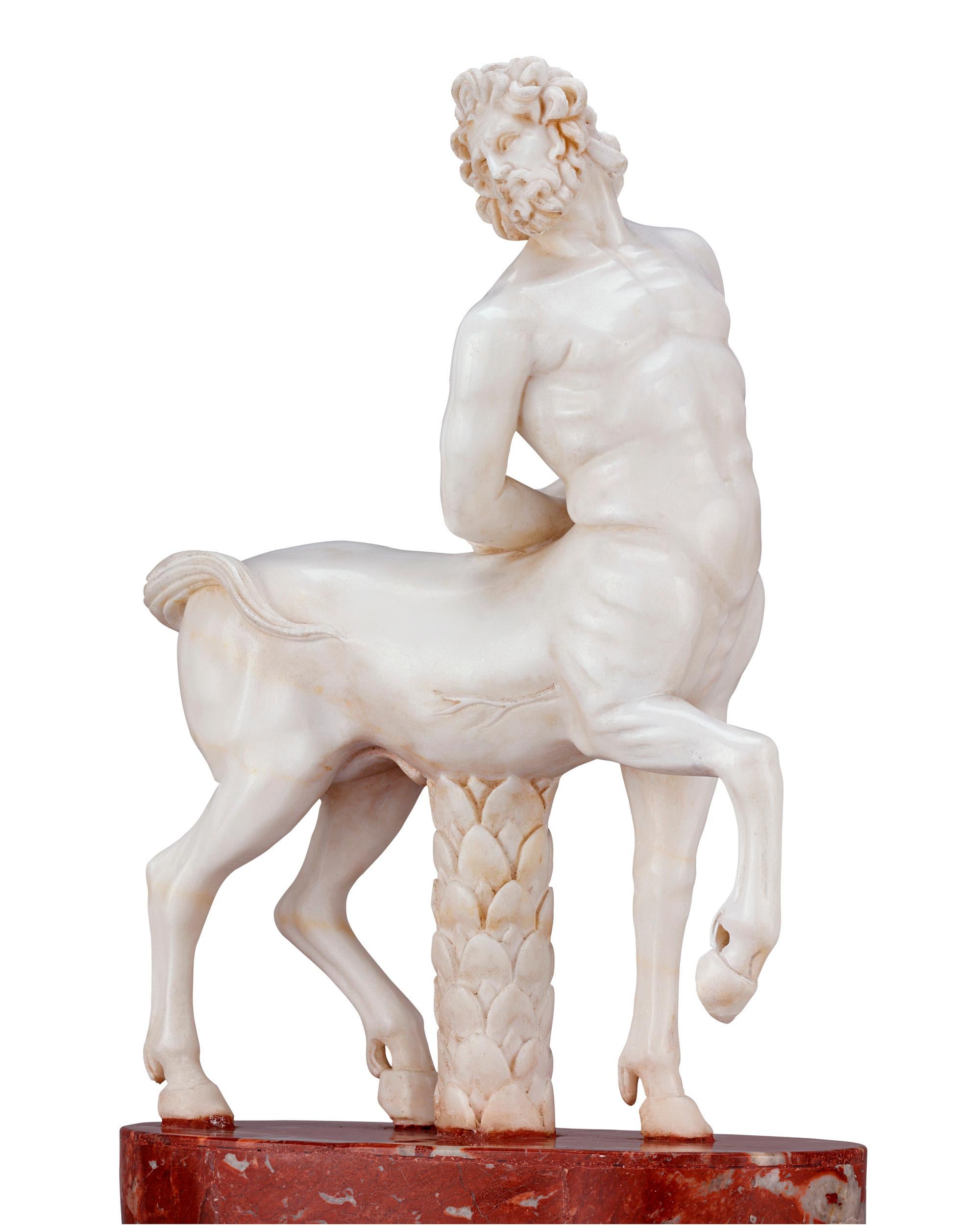 Italian Marble Furietti Centaurs In Excellent Condition In New Orleans, LA
