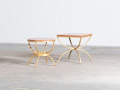 Italian Marble & Gilt Iron Side Table, Mid 20th Century