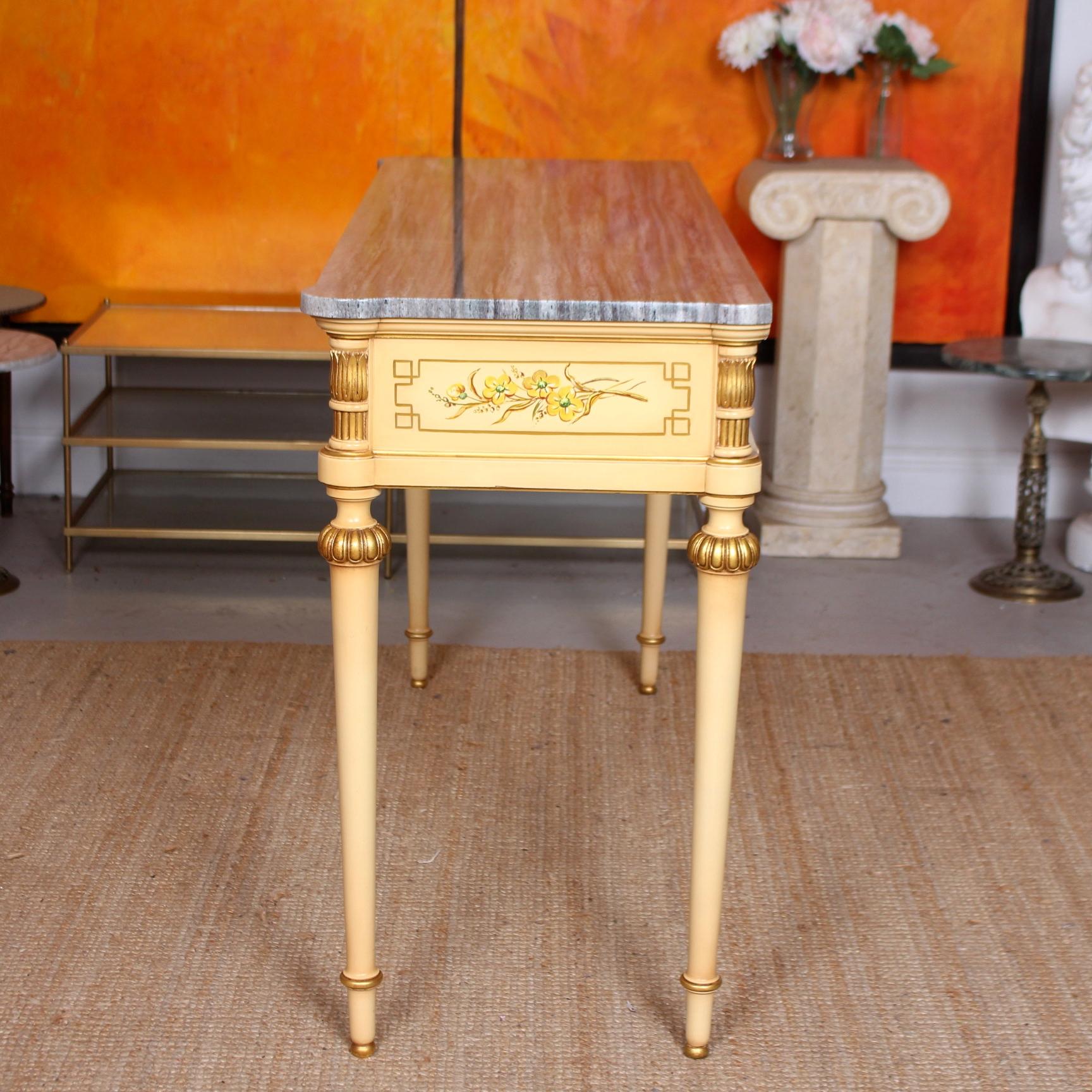 Italian Marble Hand Painted Sideboard or Console Table For Sale 7