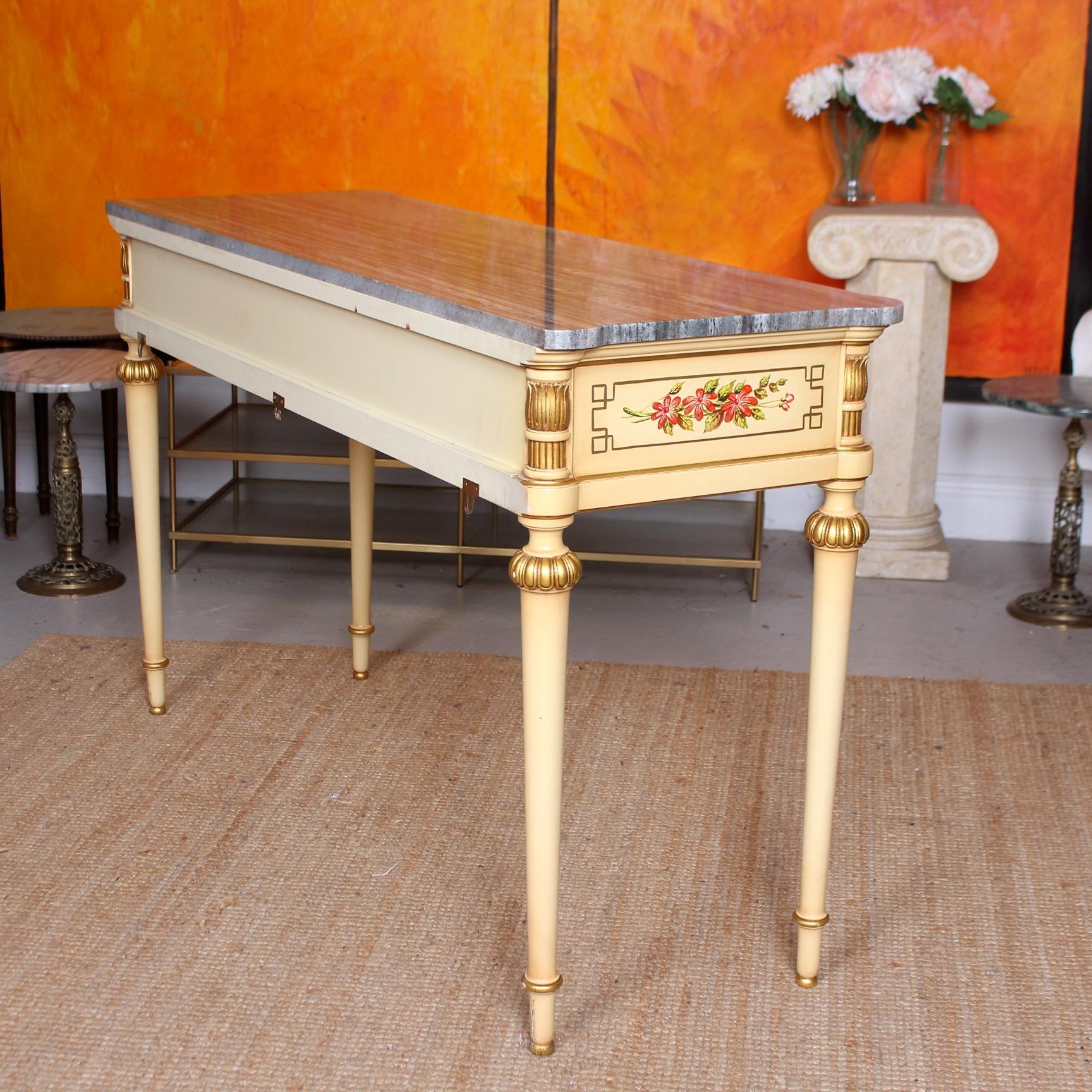 Italian Marble Hand Painted Sideboard or Console Table For Sale 9