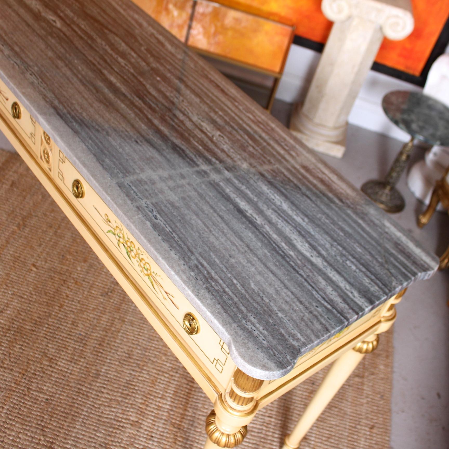 Italian Marble Hand Painted Sideboard or Console Table For Sale 4