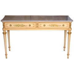 Italian Marble Hand Painted Sideboard or Console Table