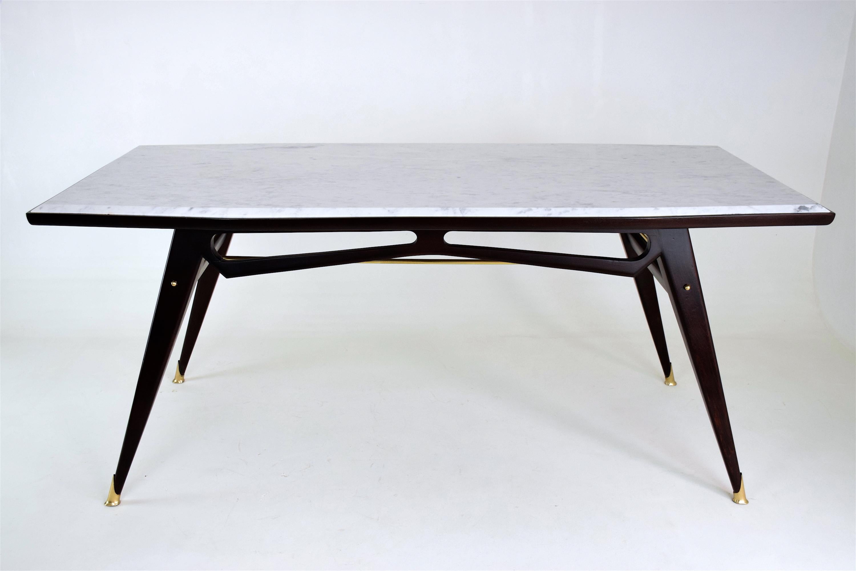 Italian Marble Midcentury Dining Table, 1950s In Good Condition In Paris, FR