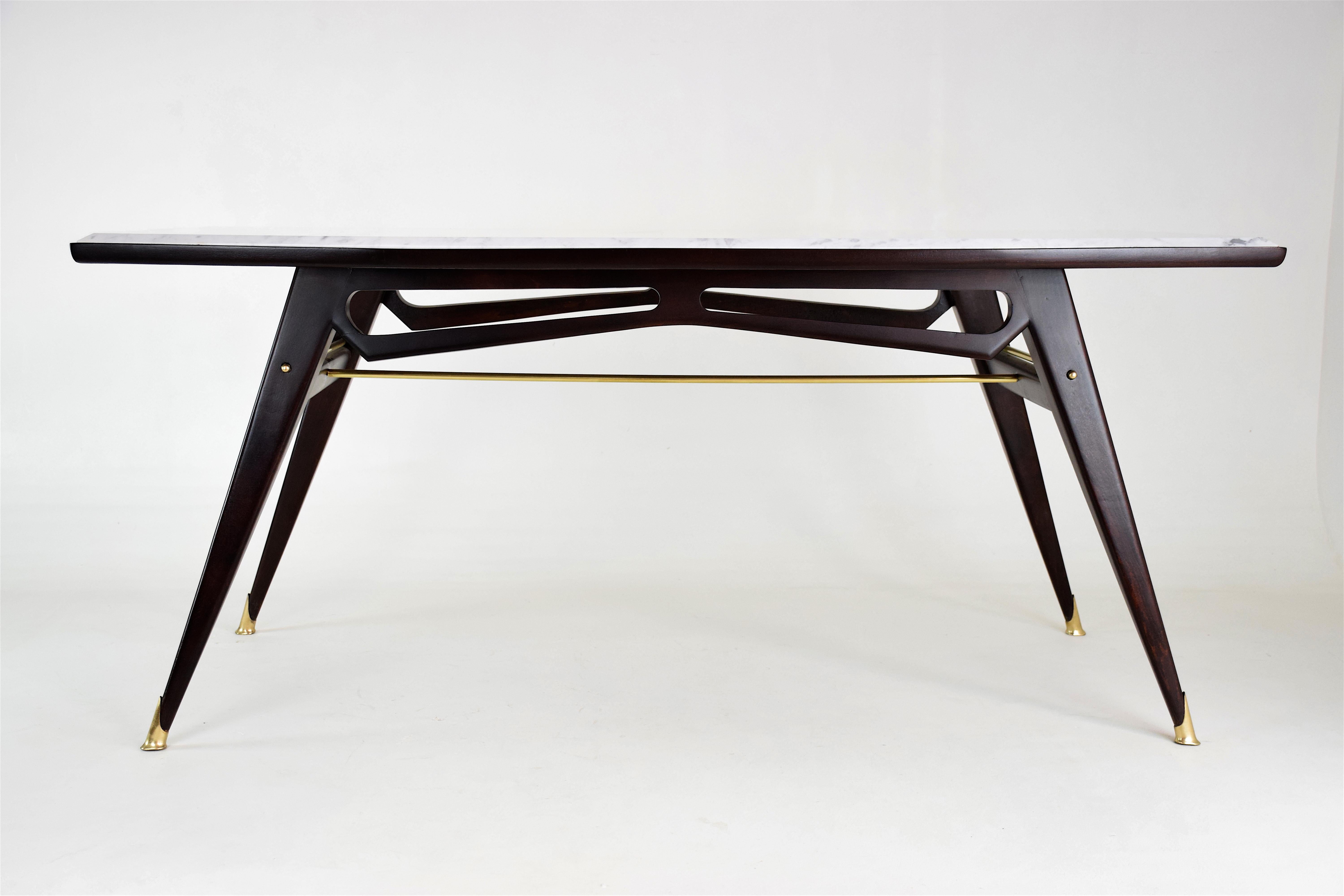 Italian Marble Midcentury Dining Table, 1950s 1