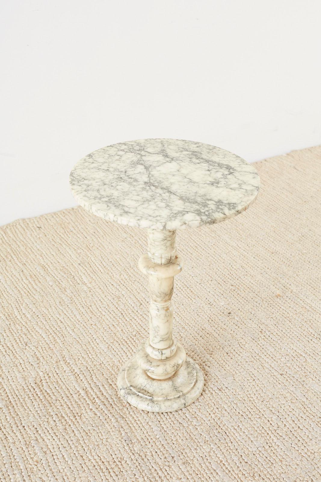 Italian Marble Neoclassical Pedestal Drink Table 4
