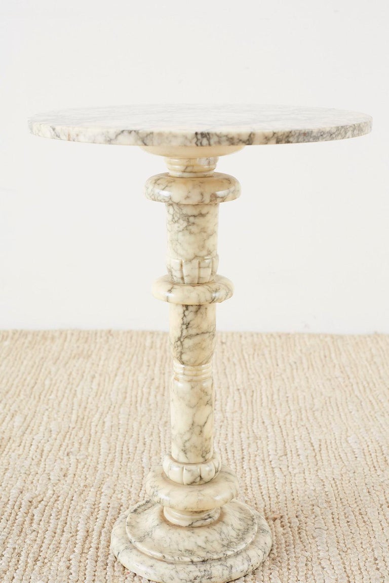 Italian Marble Neoclassical Pedestal Drink Table at 1stdibs