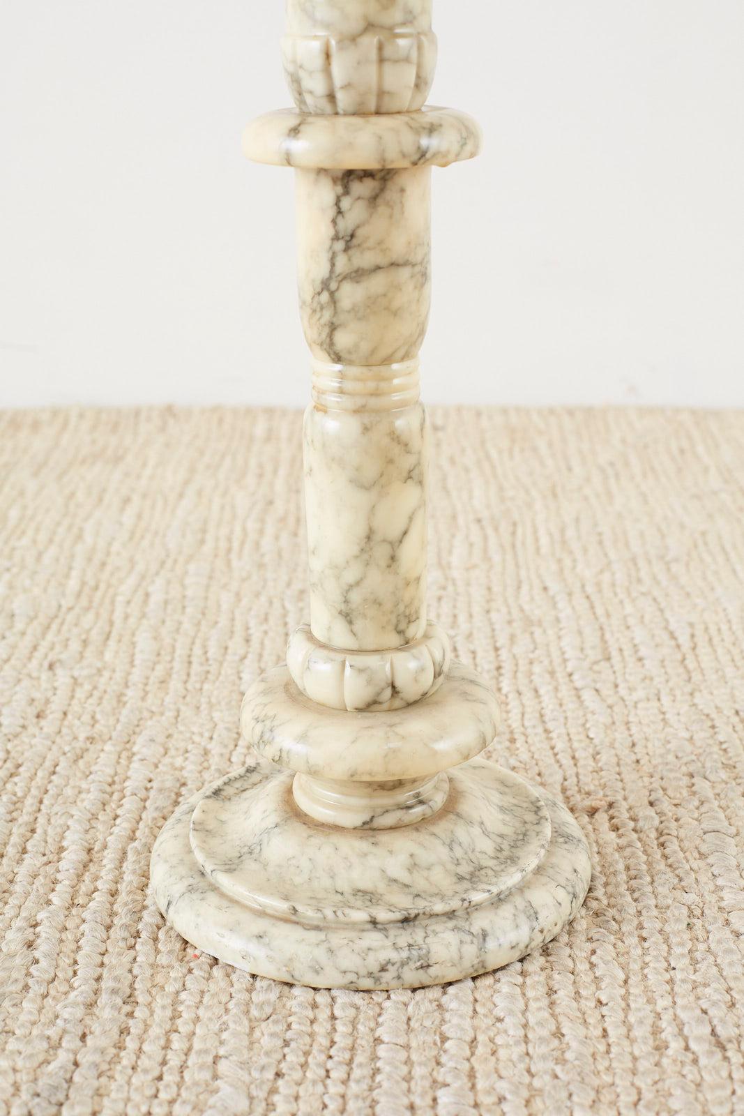 20th Century Italian Marble Neoclassical Pedestal Drink Table