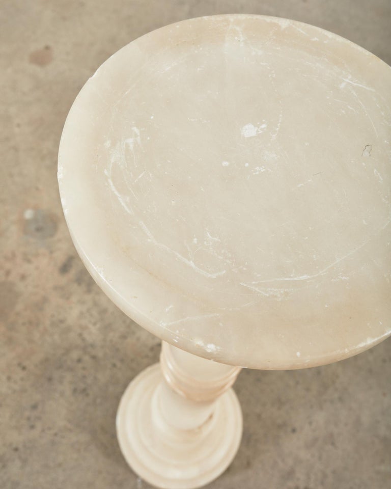 Italian Neoclassical Alabaster Pedestal Plant Stand or Drinks Table For ...