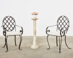 Italian Neoclassical Alabaster Pedestal Plant Stand or Drinks Table