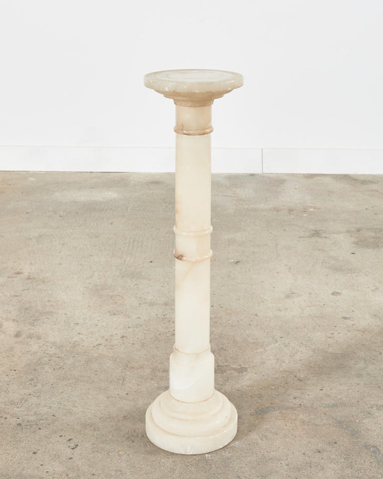 Italian Neoclassical Alabaster Pedestal Plant Stand or Drinks Table For ...
