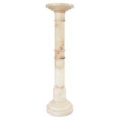 Antique Italian Neoclassical Alabaster Pedestal Plant Stand or Drinks Table