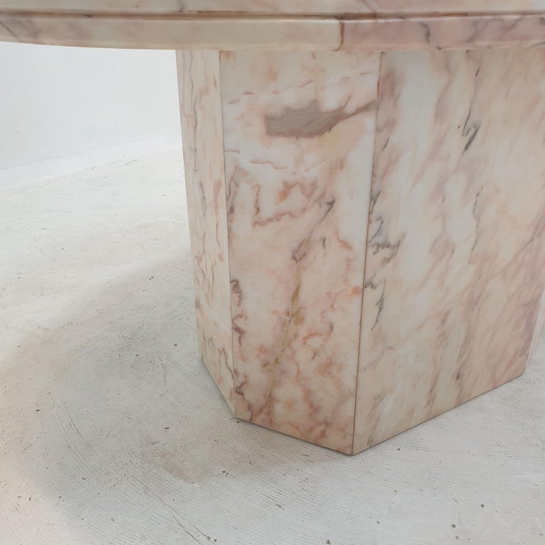 Italian Marble Oval Coffee Table, 1970's For Sale at 1stDibs