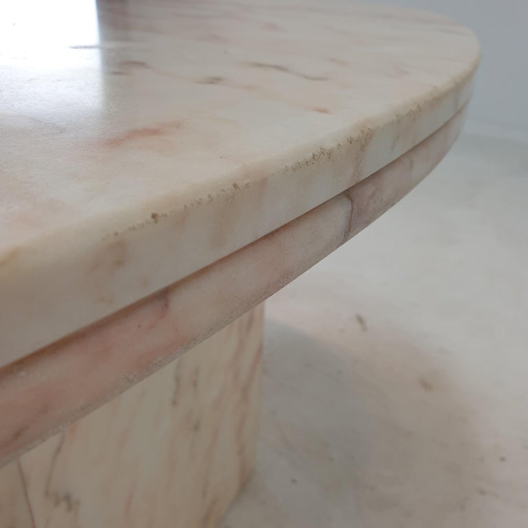 Italian Marble Oval Coffee Table, 1970's For Sale at 1stDibs