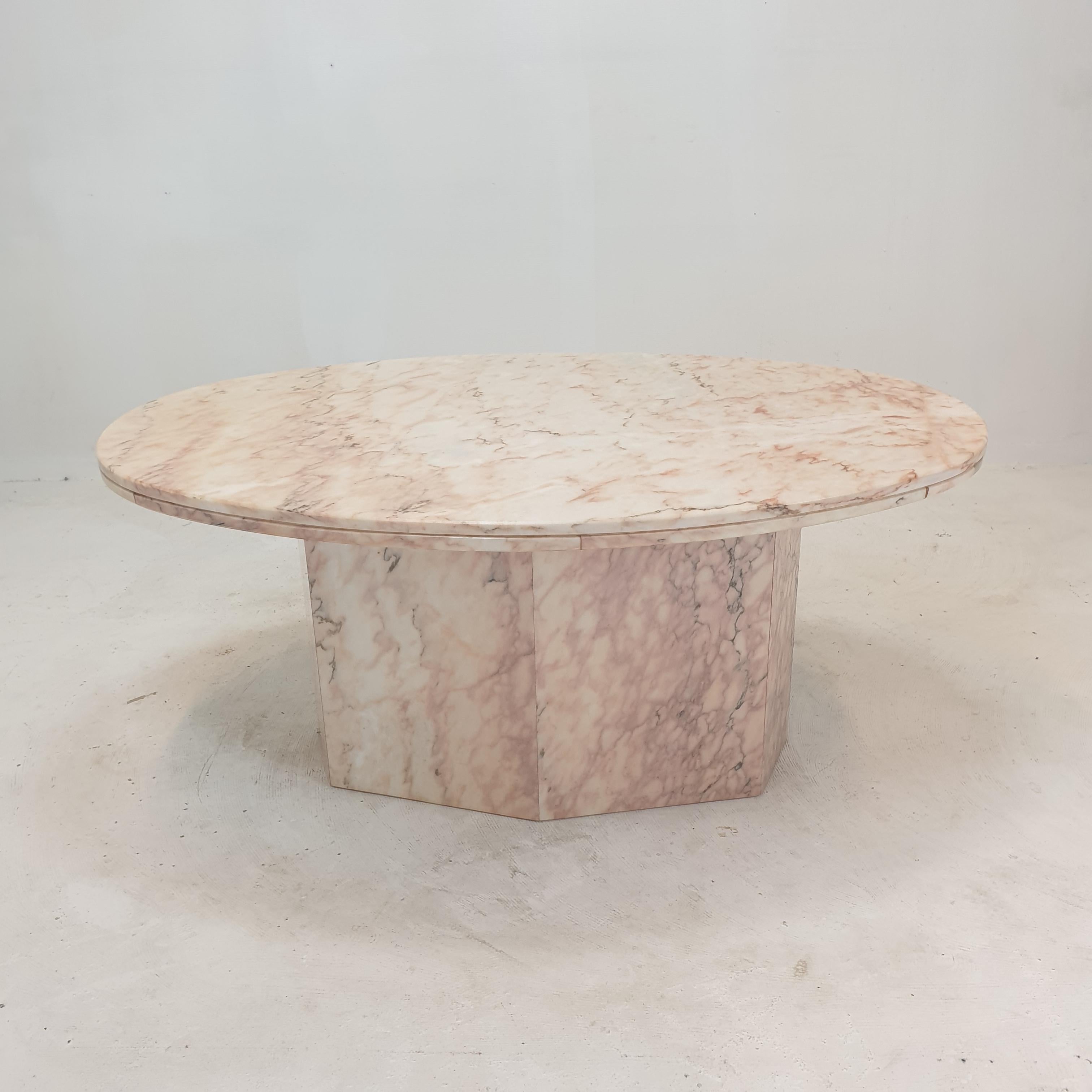 oval marble coffee table vintage