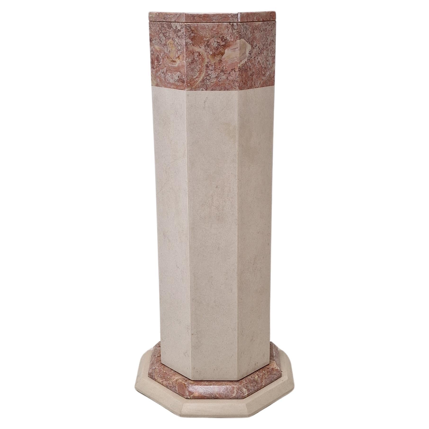 Italian Marble Pedestal, 1980s