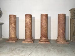 Italian Marble Pedestal Classical Roman Style in Broccatello Specimen Marble