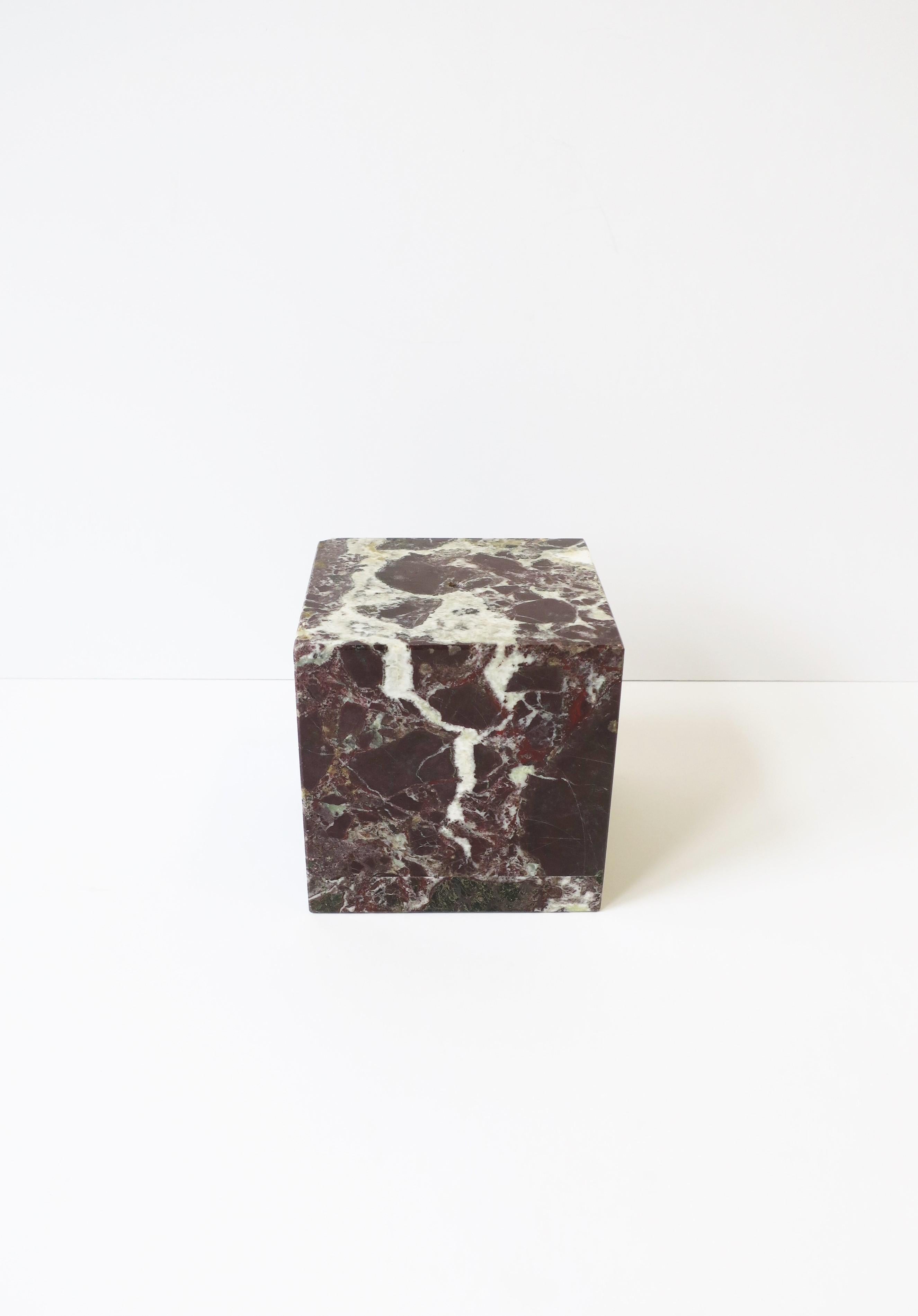 Italian Marble Pedestal Plinth or Bookend, circa 1970s In Good Condition In New York, NY