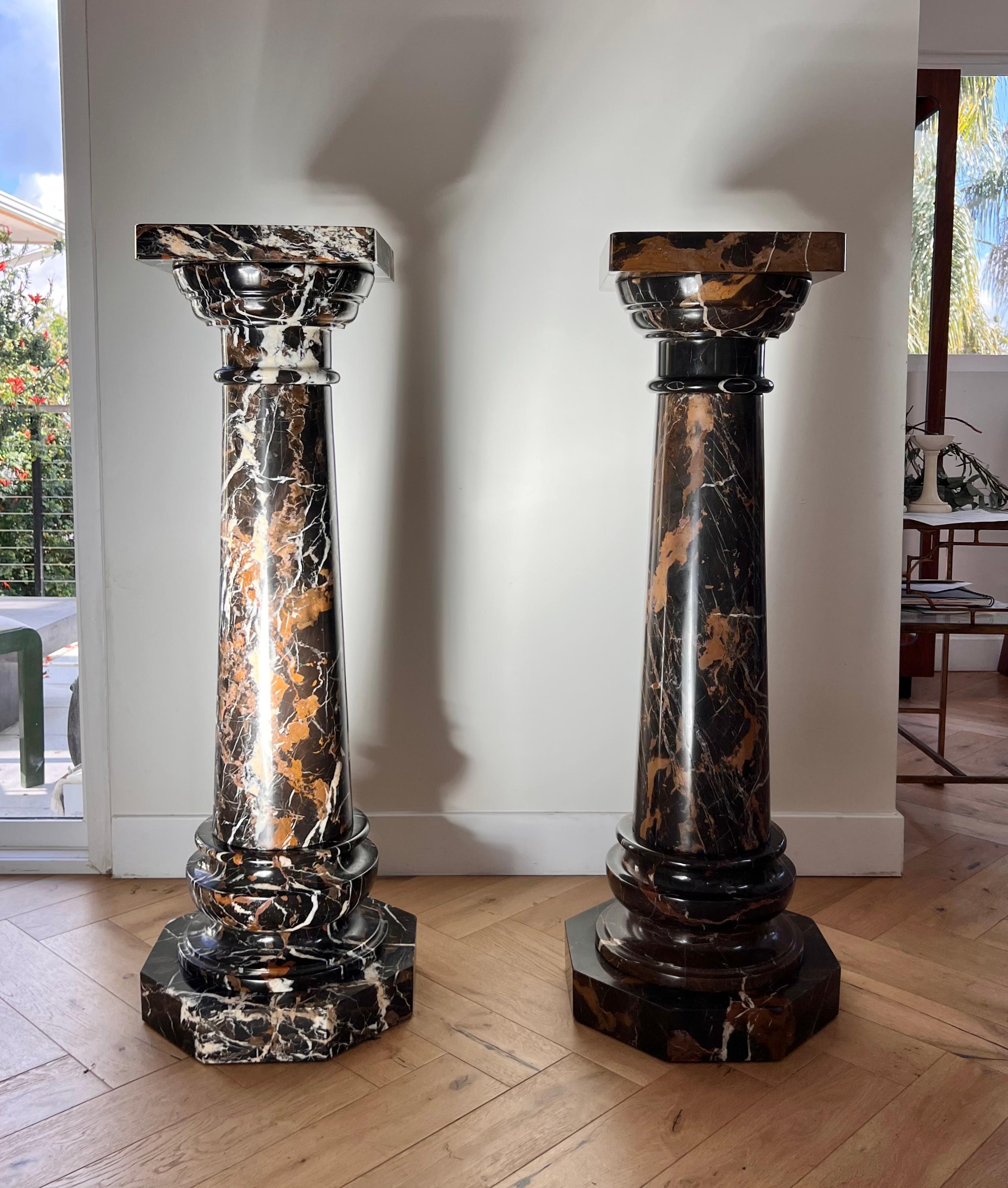 Monumental Italian Marble Pedestals, Pair, Late 20th Century 8