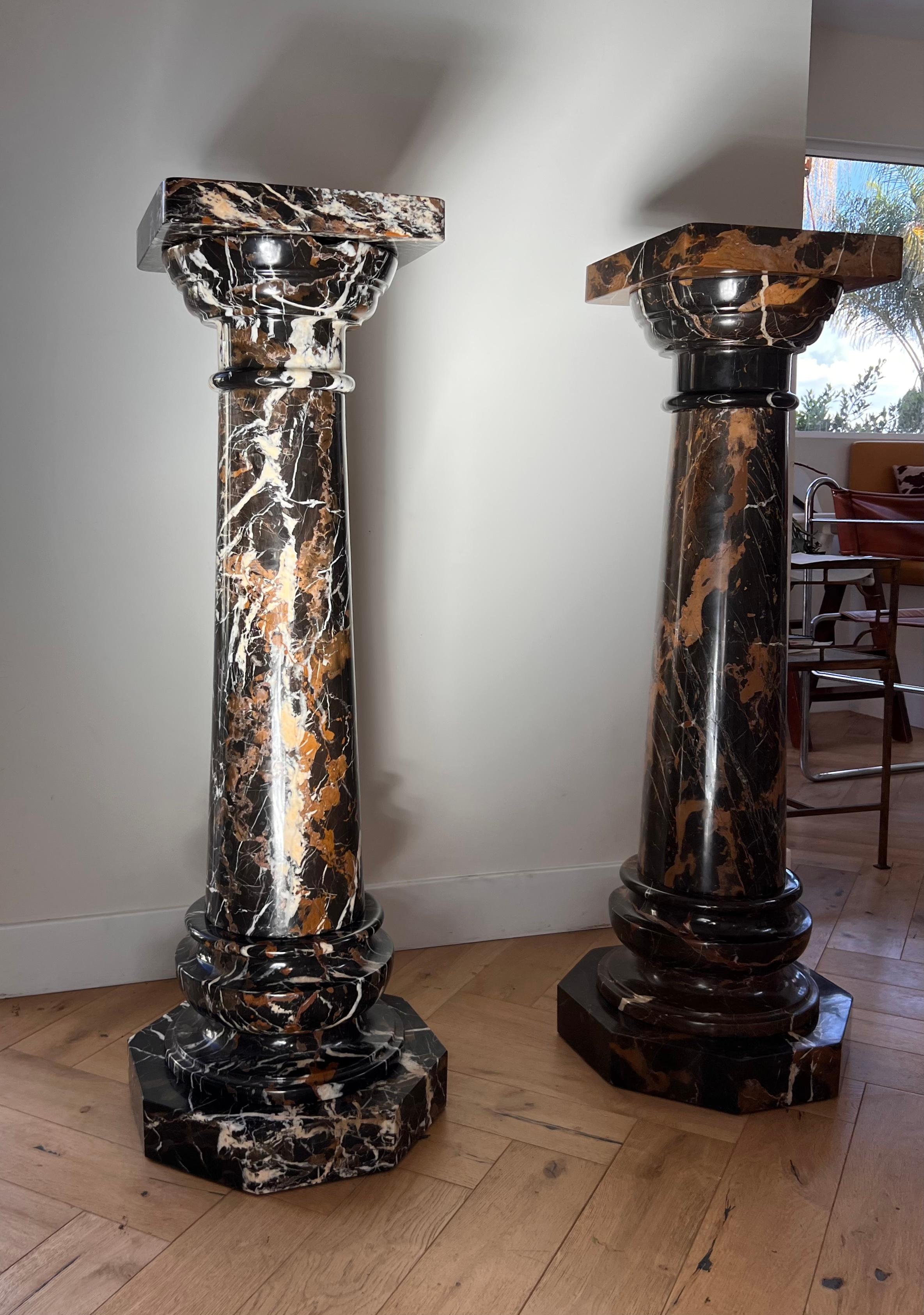 Monumental Italian Marble Pedestals, Pair, Late 20th Century 1