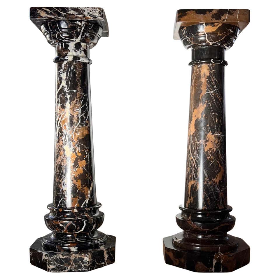 Vintage Italian Neoclassical Pink Marble Column, circa 1960 at 1stDibs