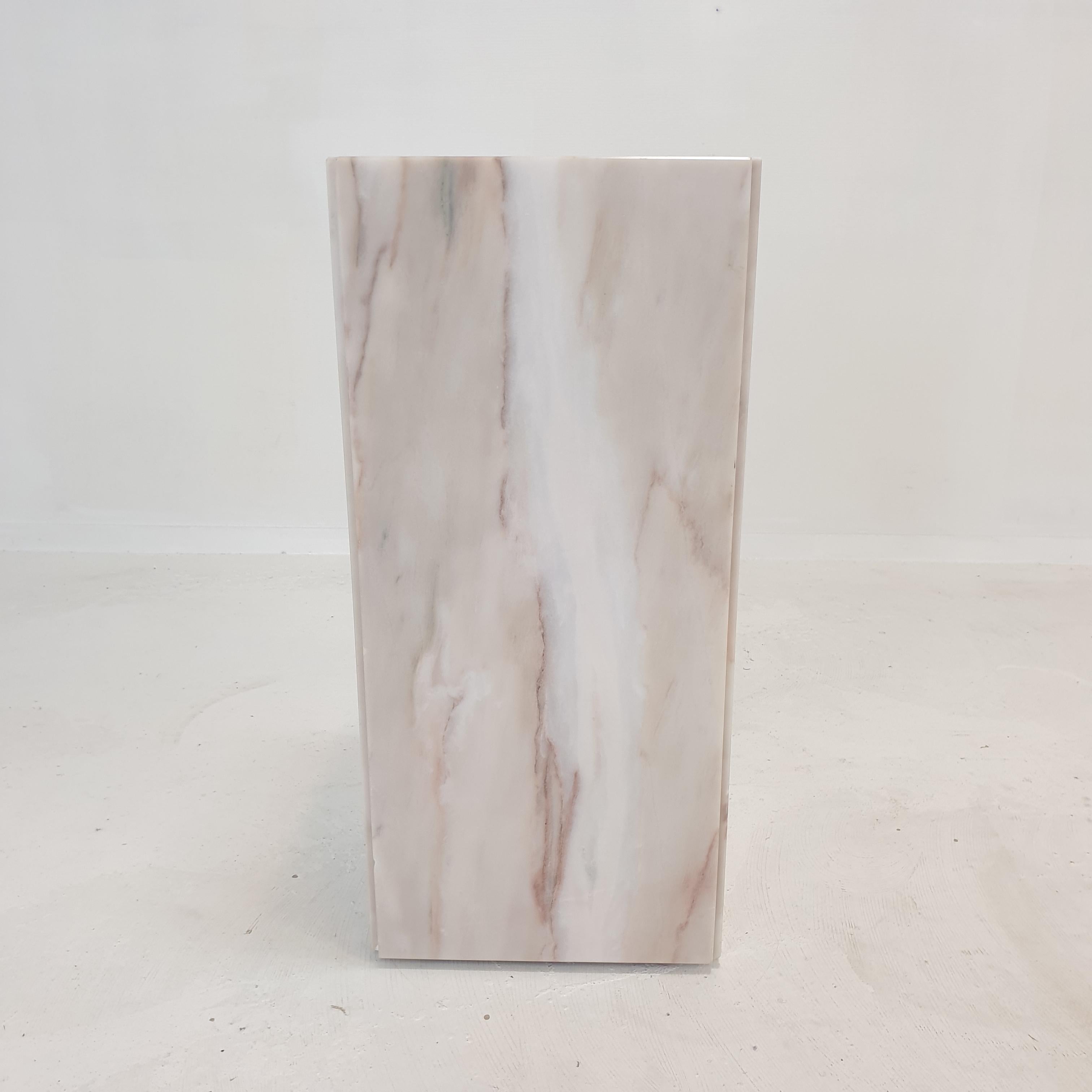 Hand-Crafted Italian Marble Planter or Pedestal with Light, 1970's For Sale