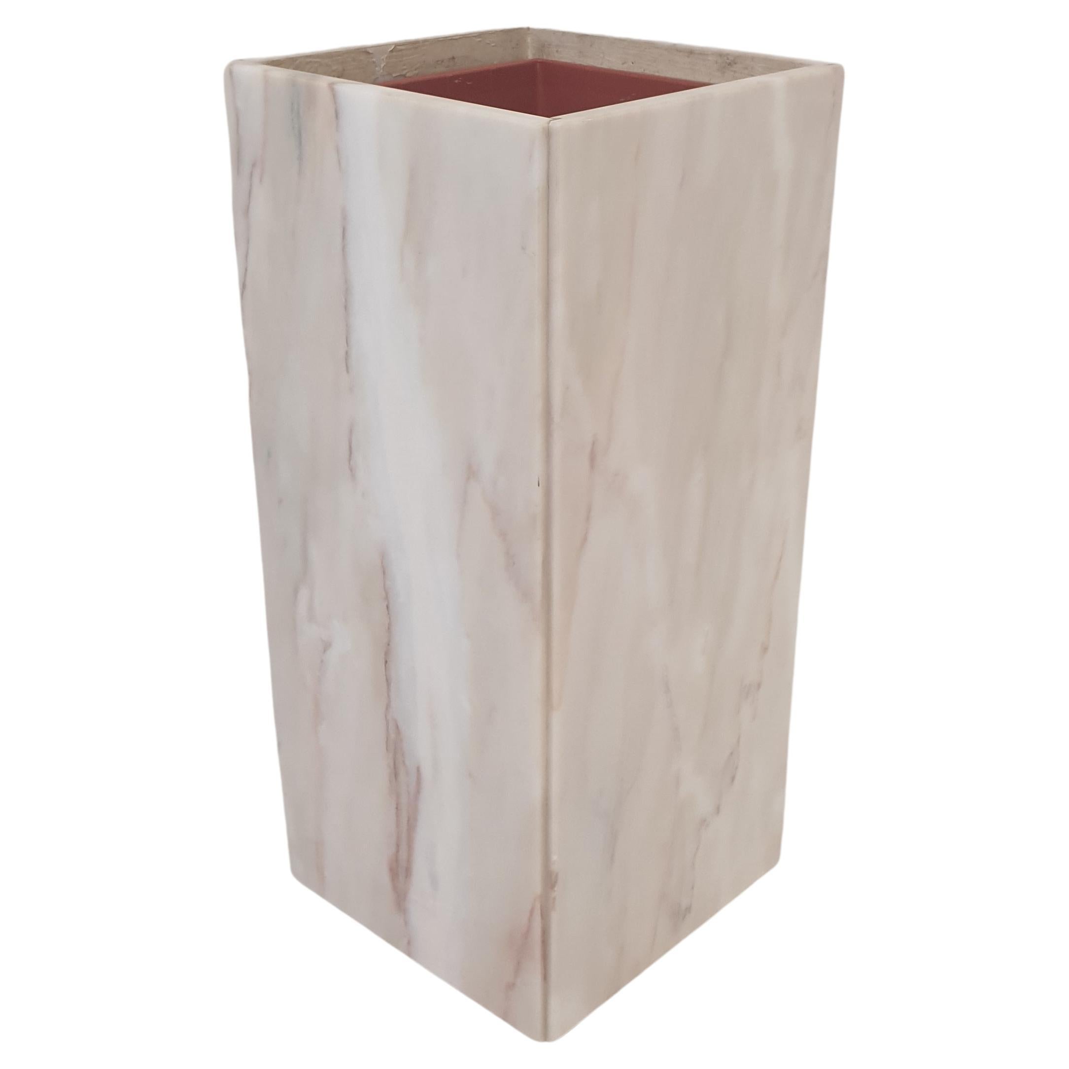 Jardinera o pedestal de mármol italiano con luz, años 70